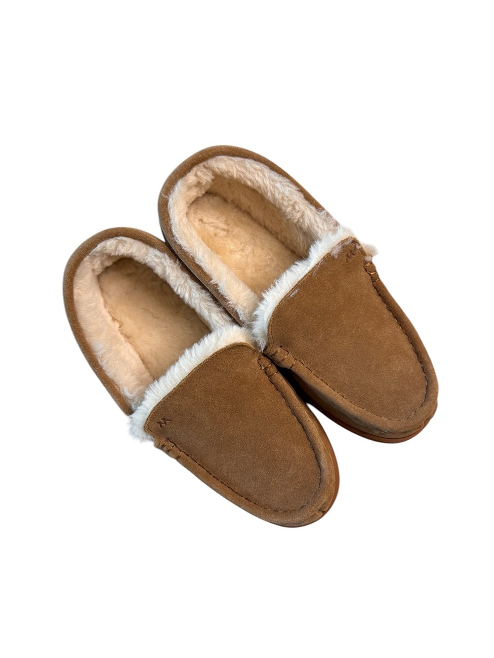 Mykos Aussie Sheepskin Lined Women Cozy Moccasin Slippers Tan NWOT Size 10